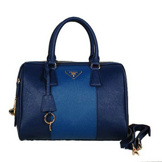 2014 Prada Saffiano Leather 32cm Two Handle Bag BL0823 royablue&blue for sale - Click Image to Close